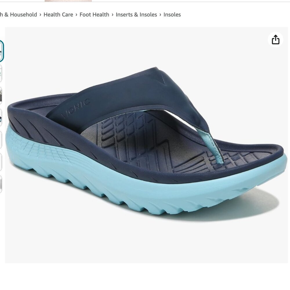 NWT - Vionic Thong flip-flop - W8 / M 7 Blissful Restore Recovery Sandal